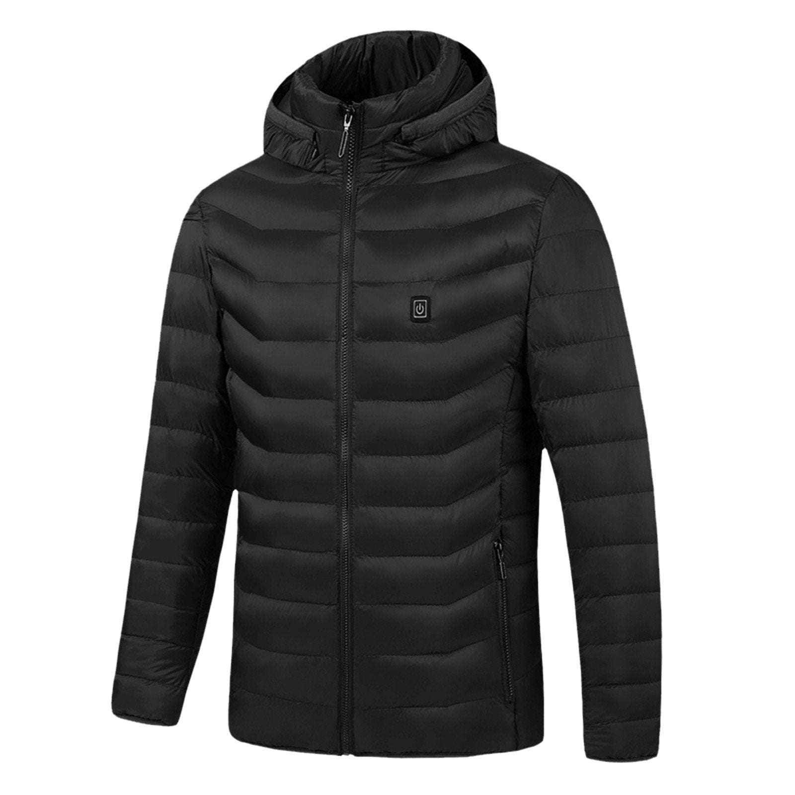 Single Temp-controller 8 Heating Zones Heated Hooded Jacket for Women Men Long Sleeve USB Electric Charging Heater Thermal Cotton Coat for Cold Weather Activities