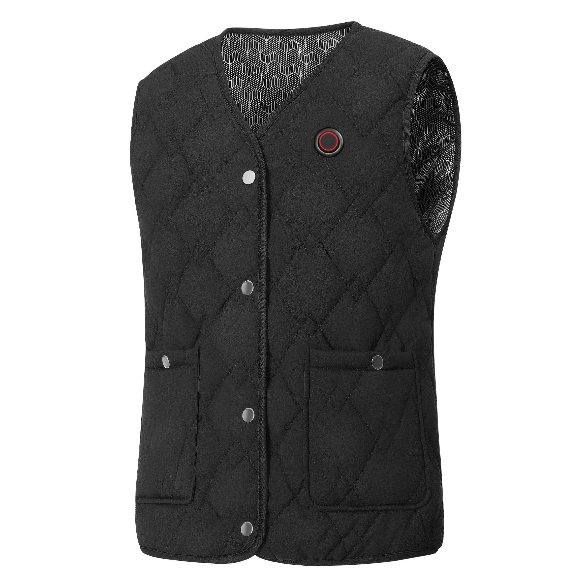 V-neck Heated Vest for Women Men with 24-zone Smart Heating 3-temperature Adjustable USB Electric Charging Thermal Lightweight Gilets