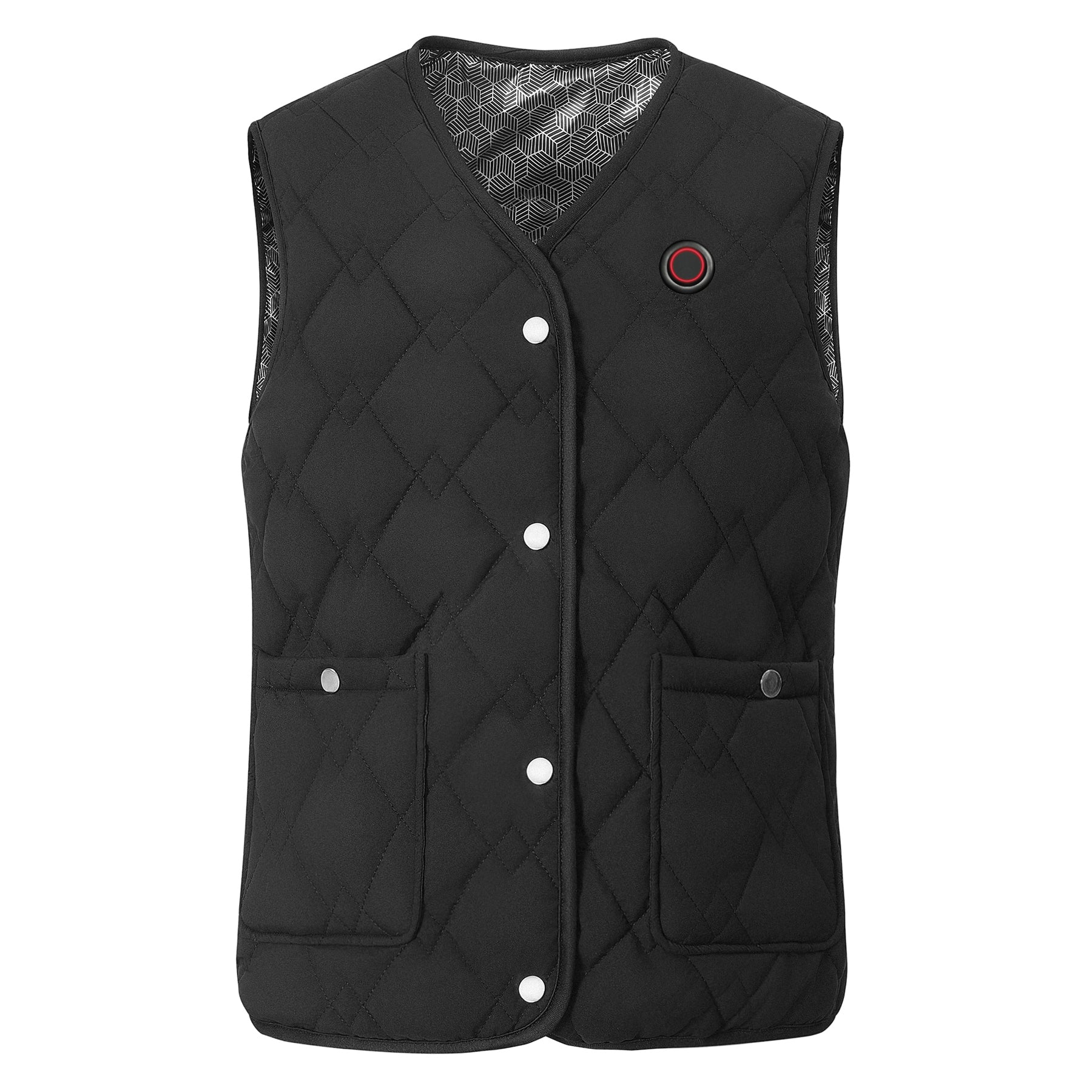 V-neck Heated Vest for Women Men with 24-zone Smart Heating 3-temperature Adjustable USB Electric Charging Thermal Lightweight Gilets