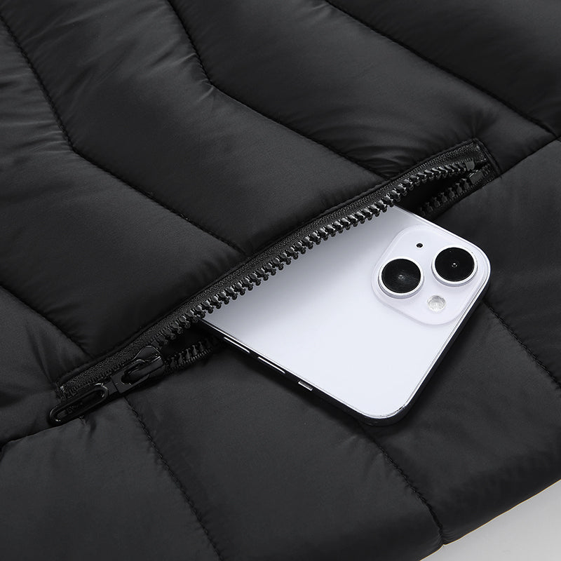 Single Temp-controller 8 Heating Zones Heated Hooded Jacket for Women Men Long Sleeve USB Electric Charging Heater Thermal Cotton Coat for Cold Weather Activities