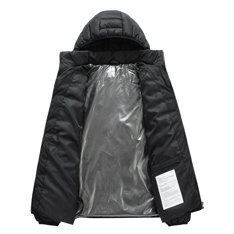 Single Temp-controller 8 Heating Zones Heated Hooded Jacket for Women Men Long Sleeve USB Electric Charging Heater Thermal Cotton Coat for Cold Weather Activities