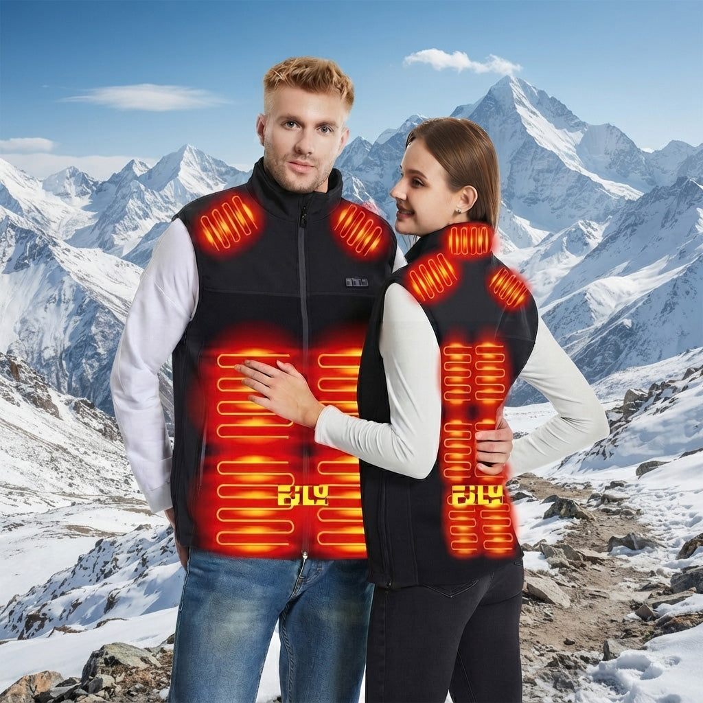 Adjustable Heated Puffer Vest for Men Women 13 Heating Zones Rechargeable USB Heated Winter Waistcoat with Zipper Pockets